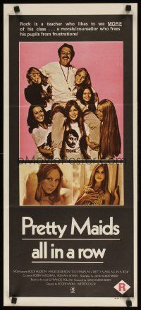 8j772 PRETTY MAIDS ALL IN A ROW Aust daybill '71 Rock Hudson seduces high school cheerleaders!