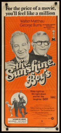 8j795 SUNSHINE BOYS Aust daybill '75 George Burns, Walter Matthau, Lee Meredith!