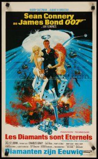 8j369 DIAMONDS ARE FOREVER Belgian '71 art of Sean Connery as James Bond by Robert McGinnis!