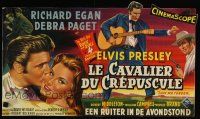 8j393 LOVE ME TENDER Belgian '56 1st Elvis Presley, great art with Debra Paget & with guitar!