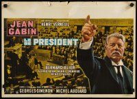 8j399 PRESIDENT Belgian '61 Henri Verneuil, cool close up image of politician Jean Gabin!