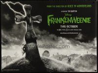 8j426 FRANKENWEENIE advance DS British quad '12 Tim Burton, horror image of wacky graveyard!