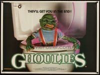 8j428 GHOULIES British quad '85 wacky image of goblin in toilet, they'll get you in the end!