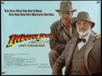8j433 INDIANA JONES & THE LAST CRUSADE British quad '89 Harrison Ford & Sean Connery, Spielberg