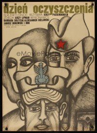 8j260 DAY OF PURIFICATION Polish 23x33 '70 Jerzy Passendorfer, Krajewski art of soldier's faces!