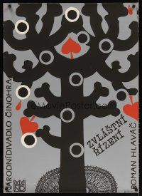 8j125 ZVLASTNI RIZENI stage play Czech 27x38 '86 Teissig artwork of tree w/hearts!
