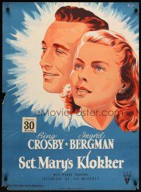 8j494 BELLS OF ST. MARY'S Danish '48 art of smiling pretty Ingrid Bergman & Bing Crosby!