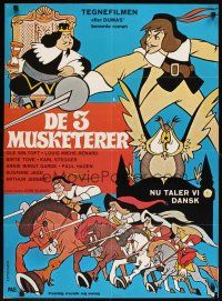 8j508 DE 3 MUSKETERER Danish '70s Kotschack artwork of Three Musketeers in action!