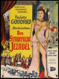 8j565 SINS OF JEZEBEL Danish '53 sexy Paulette Goddard as most wicked Biblical woman!
