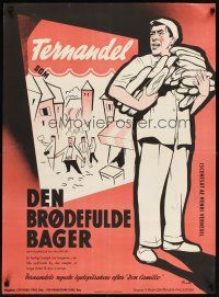 8j579 WILD OAT Danish '53 Henri Verneuil's Le boulanger de Valorgue, art of wacky Fernandel!