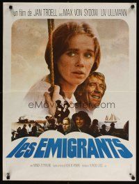 8j198 EMIGRANTS French 23x32 '71 great close up of Liv Ullmann, Max Von Sydow, Jan Treoll