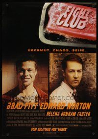 8j231 FIGHT CLUB advance German '99 great portraits of Edward Norton and Brad Pitt & bar of soap!