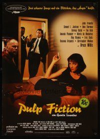 8j243 PULP FICTION German '94 Travolta, Willis, Jackson, sexy Uma Thurman smoking in bed!
