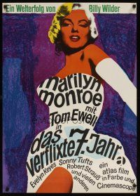 8j245 SEVEN YEAR ITCH German R66 Billy Wilder, great different sexy art of Marilyn Monroe!