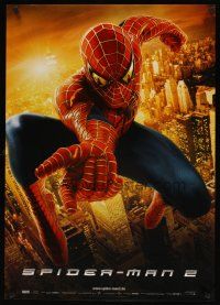 8j248 SPIDER-MAN 2 teaser DS German '04 cool image of Tobey Maguire as superhero, destiny!