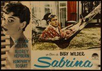 8j069 SABRINA Italian photobusta R62 Billy Wilder directed, Audrey Hepburn & William Holden!