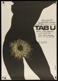 8j292 TABU Polish 27x38 '87 great erotic Andrzej Pagowski art of naked woman silhouette!