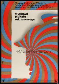 8j295 WYSTAWA PLAKATU REKLAMOWEGO 27x39 Polish museum exhibition '70 cool Ruminski silhouette art!
