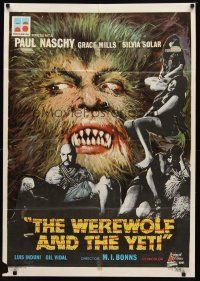 8j182 NIGHT OF THE HOWLING BEAST Spanish '77 Paul Naschy, artwork of monster and sexy girls!