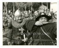 8k053 ADVENTURES OF ROBIN HOOD 8x10 still '38 Alan Hale watches Eugene Pallette aim bow & arrow!