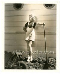 8k201 CLAIRE TREVOR 8x10 still '30s wonderful full-length portrait digging in her yard!