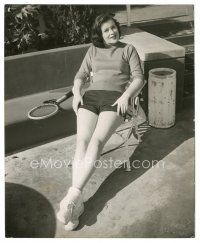 8k214 CONSTANCE SMITH 8x10 still '50s full-length portrait relaxing after a game of tennis!