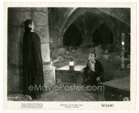 8k272 DRACULA 8x10 still R51 Tod Browning classic, vampire Bela Lugosi looks at Frye by coffins!