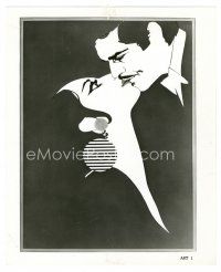 8k350 FUNNY GIRL 8x10 still '69 close up art of Barbra Streisand kissing Omar Sharif by Bob Peak!