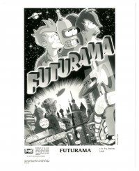 8k352 FUTURAMA TV 8x10 still '99 Matt Groening, cool poster art with Fry, Leela & Bender!