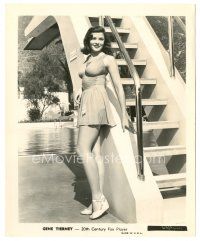 8k361 GENE TIERNEY 8x10 still '40s super young in sexiest outfit standing by diving board!