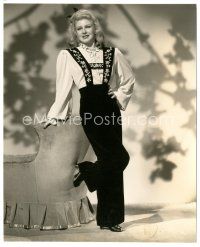8k373 GINGER ROGERS 7.25x9 still '43 full-length portrait in great outfit by John Miehle!