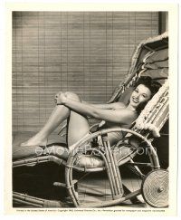 8k375 GINNY SIMMS 8x10 still '43 sexy full-length portait wearing bathing suit in cool chair!