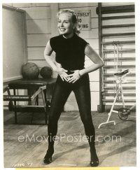 8k513 JEAN WALLACE 7.5x9.25 still '57 the sexy blonde doing exercises to prepare for her next role!
