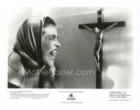 8k554 LAIR OF THE WHITE WORM 8x10 still '88 Ken Russell, fanged Amanda Donohoe hissing at crucifix