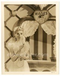 8k568 LEE WILDE 8x10 still '45 giving discount kisses at booth for 25 cents from Twice Blessed!
