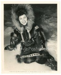 8k761 QUIANNA 8x10 still '49 great smiling close up as Eskimo girl from Arctic Manhunt!