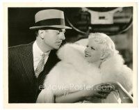 8k780 RECKLESS 8x10 still '35 close up of William Powell & sexy Jean Harlow wearing fur!
