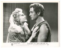 8k849 SILVER CHALICE 8x10 still '55 great c/u of Virginia Mayo & Paul Newman in his first movie!