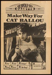 8m206 CAT BALLOU herald '65 classic sexy cowgirl Jane Fonda, Lee Marvin, cool newspaper style!
