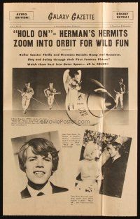 8m220 HOLD ON herald '66 rock & roll, great images of Herman's Hermits, cool newspaper style!