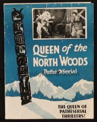 8m237 QUEEN OF THE NORTH WOODS herald '29 cool artwork of totem pole + Mountie Walter Miller!