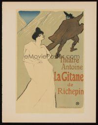 8m048 POSTERS OF TOULOUSE-LAUTREC color book plate '51 La Gitane de Richepin