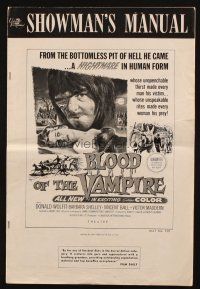 8m557 BLOOD OF THE VAMPIRE pb '58 he begins where Dracula left off, art of monster & sexy girl!