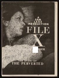 8m623 FILE X FOR SEX pressbook '67 The Story of the Perverted, sexy images!