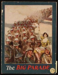8m154 BIG PARADE souvenir program book '25 King Vidor's World War I epic, John Gilbert, cool art!