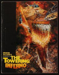 8m191 TOWERING INFERNO souvenir program book '74 Steve McQueen, Paul Newman, art by John Berkey!