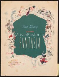 8m163 FANTASIA program '42 great images of Mickey Mouse & others, Disney musical cartoon classic!