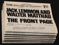 8m334 FRONT PAGE promo brochure '75 Lemmon, Matthau, Billy Wilder, cool die-cut newspaper design!