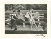 8m126 MARILYN MONROE signed 10.75x14 still '90 by Sam Shaw, c/u on bench from his 1957 session!