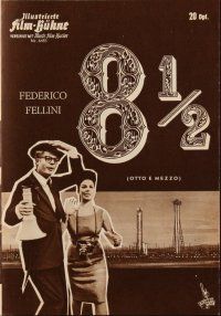 8m349 8 1/2 German program '63 Fellini, different images of Mastroianni & Claudia Cardinale!